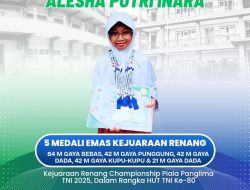 Alesha Putri Inara, Siswi SD Plus Al-Muhajirin Raih 5 Medali Emas di Kejuaraan Renang Championship Piala Panglima TNI 2025