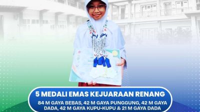 Alesha Putri Inara, Siswi SD Plus Al-Muhajirin Raih 5 Medali Emas di Kejuaraan Renang Championship Piala Panglima TNI 2025